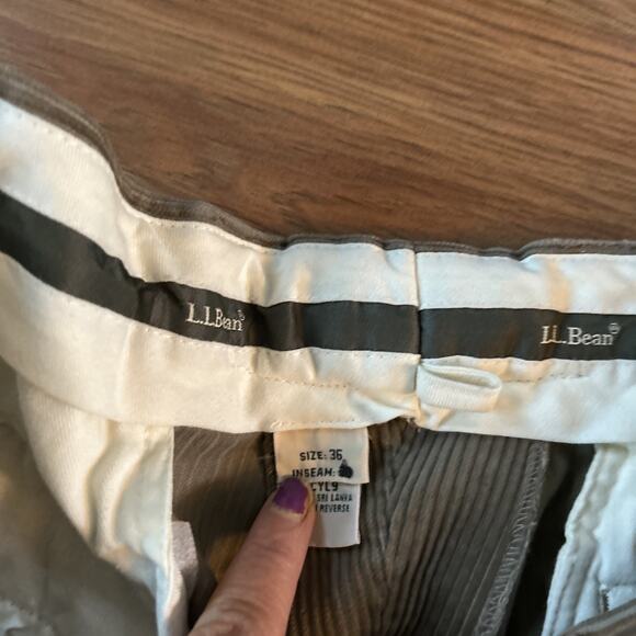 LL Bean Pants Mens 34x30 Brown Tan Country Corduroy Pocket Straight Leg Preppy - Picture 2 of 7